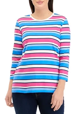 Women's Stripe Crew Neck Top