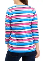 Women's Stripe Crew Neck Top