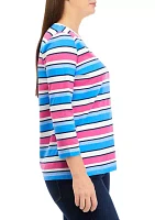 Women's Stripe Crew Neck Top