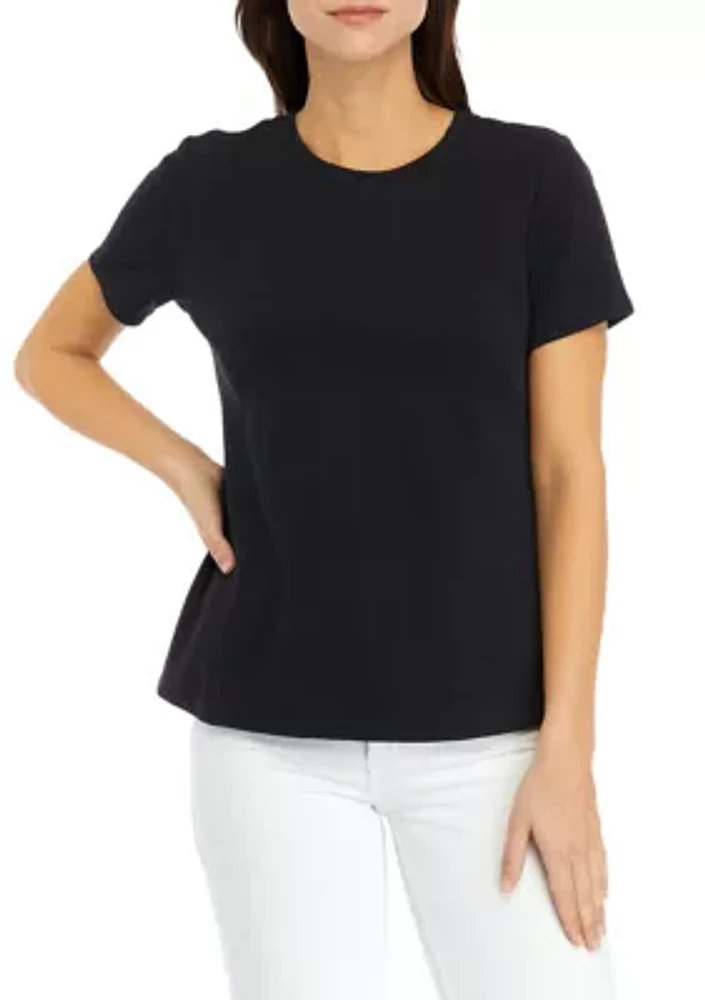 Women's Short Sleeve Crew Neck Solid T-Shirt