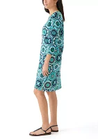 Women's Square Neck Printed Dress