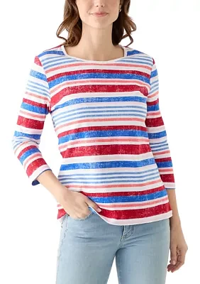 Women's Stripe Printed T-Shirt