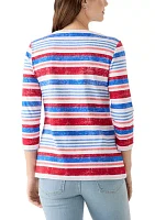 Women's Stripe Printed T-Shirt