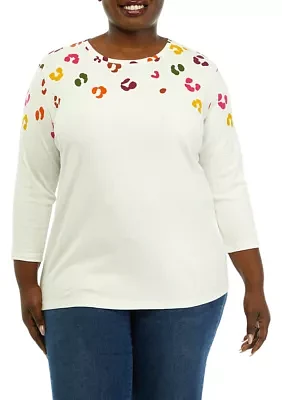 Plus Placement Printed Top