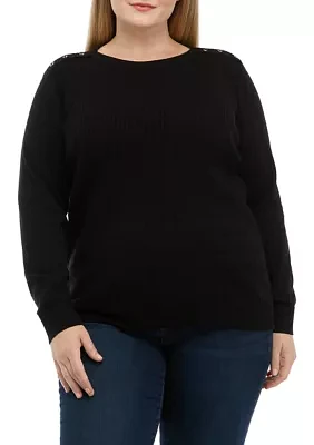 Plus Long Sleeve Crew Neck Sweater