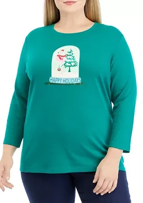 Plus Happy Holidays Graphic Top