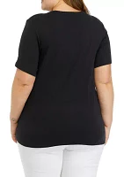 Plus Short Sleeve Crew Neck T-Shirt