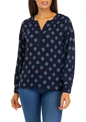 Women's Printed Popover Top