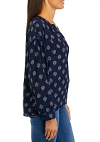 Women's Printed Popover Top