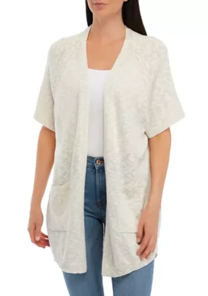 Women's Short Sleeve Heather Cardigan