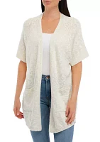 Women's Short Sleeve Heather Cardigan