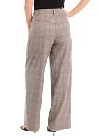 Women's High Rise Extended Tab Plaid Trouser Pants