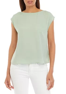 Women's Solid Cap Sleeve Blouse