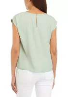 Women's Solid Cap Sleeve Blouse