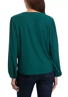 Women's Long Sleeve Popover Blouse