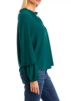 Women's Solid V-Neck Blouse