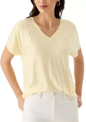 Women's Short Sleeve Luxe V-Neck T-Shirt