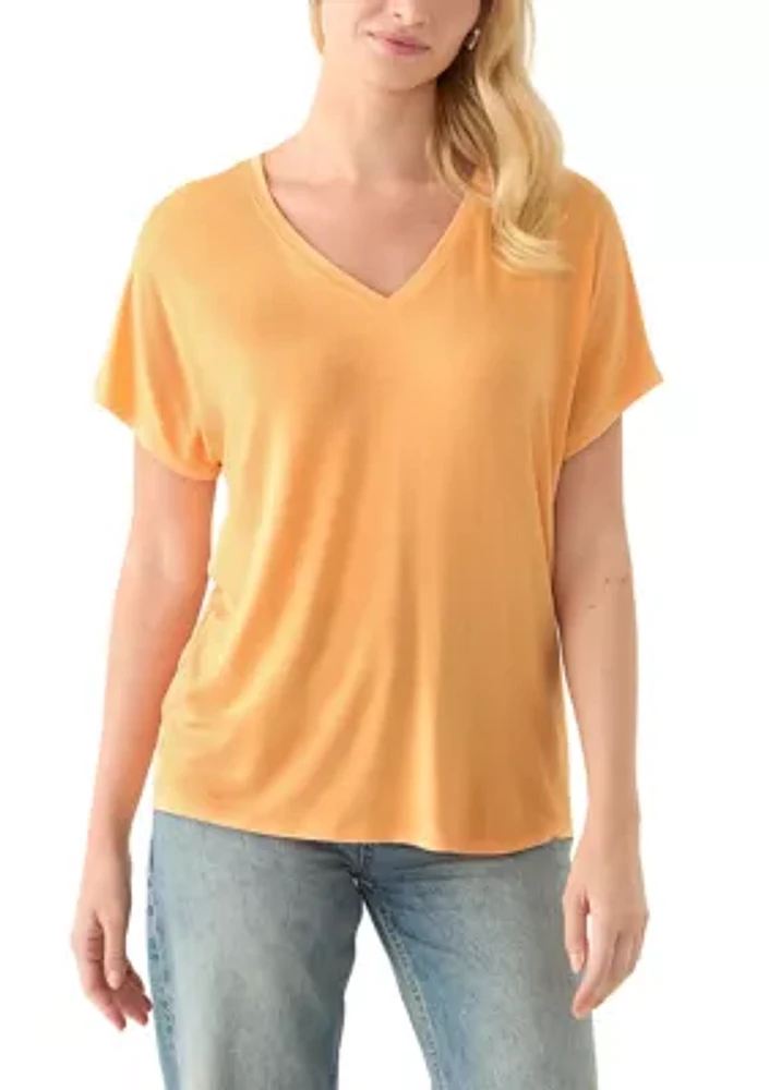 Women's Short Sleeve Luxe V-Neck T-Shirt