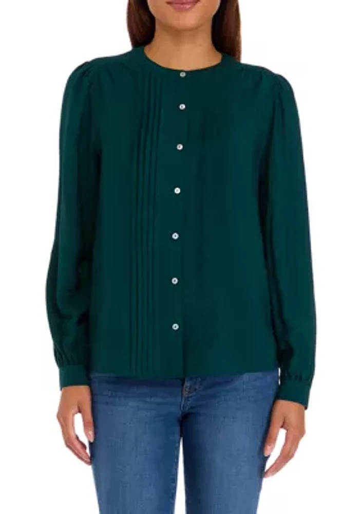 Women's Pintuck Pleated Blouse