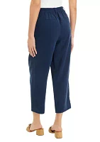 Women's High Rise Pleated Cropped Trousers