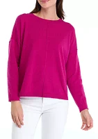 Petite Seamed Front Pullover Sweater