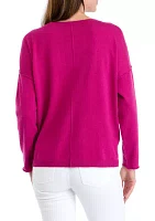 Petite Seamed Front Pullover Sweater