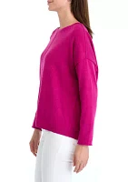 Petite Seamed Front Pullover Sweater