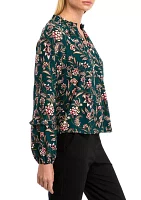 Petite Blouson Sleeve Floral Top