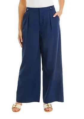 Petite High Rise Tab Waist Trousers