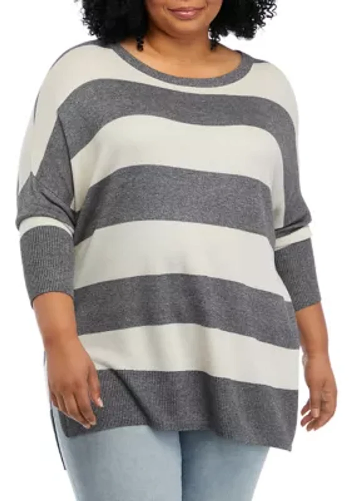 Plus Dolman Sleeve Crew Neck Sweater