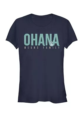 Juniors' Licensed Disney Ohana Bold T-Shirt