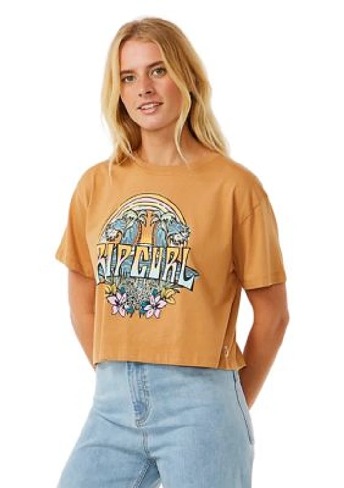 Women's Block Party Cropped Graphic T-Shirt