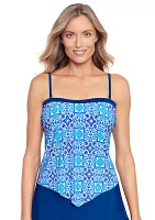 Tile Treasure Scarf Hem Tankini Swim Top