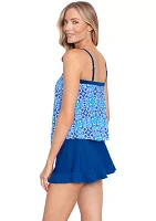 Tile Treasure Scarf Hem Tankini Swim Top