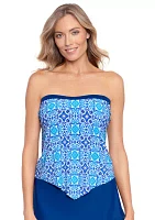 Tile Treasure Scarf Hem Tankini Swim Top