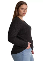 Plus Crew Neck Boxy Pullover Sweater