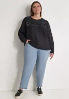 Plus Dolman Sleeve Sequin Logo Sweater