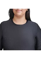 Plus Long Sleeve Studded T-Shirt