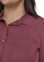 Plus Button Front Blouse