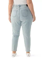 Plus High Rise Slim Straight Jeans