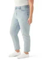 Plus High Rise Slim Straight Jeans