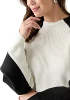 Women's Funnel Neck Color Block Sweater