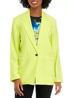 Women's Notch Collar Long Blazer