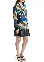 Women's Blouson Sleeve Knit Cuff Tie Dye Top