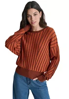 Women's Long Sleeve Ribbed Dolman Sweater