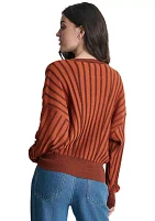 Women's Long Sleeve Ribbed Dolman Sweater