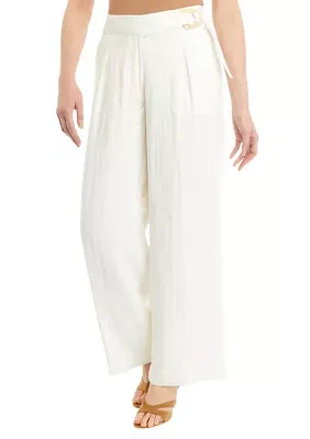 Women's Textured Wide Leg Pants