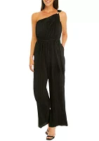 Women's One Shoulder Pleated Jumpsuit