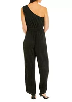 Women's One Shoulder Pleated Jumpsuit