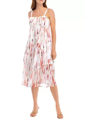 Women's Smudge Print Midi Tank Dress